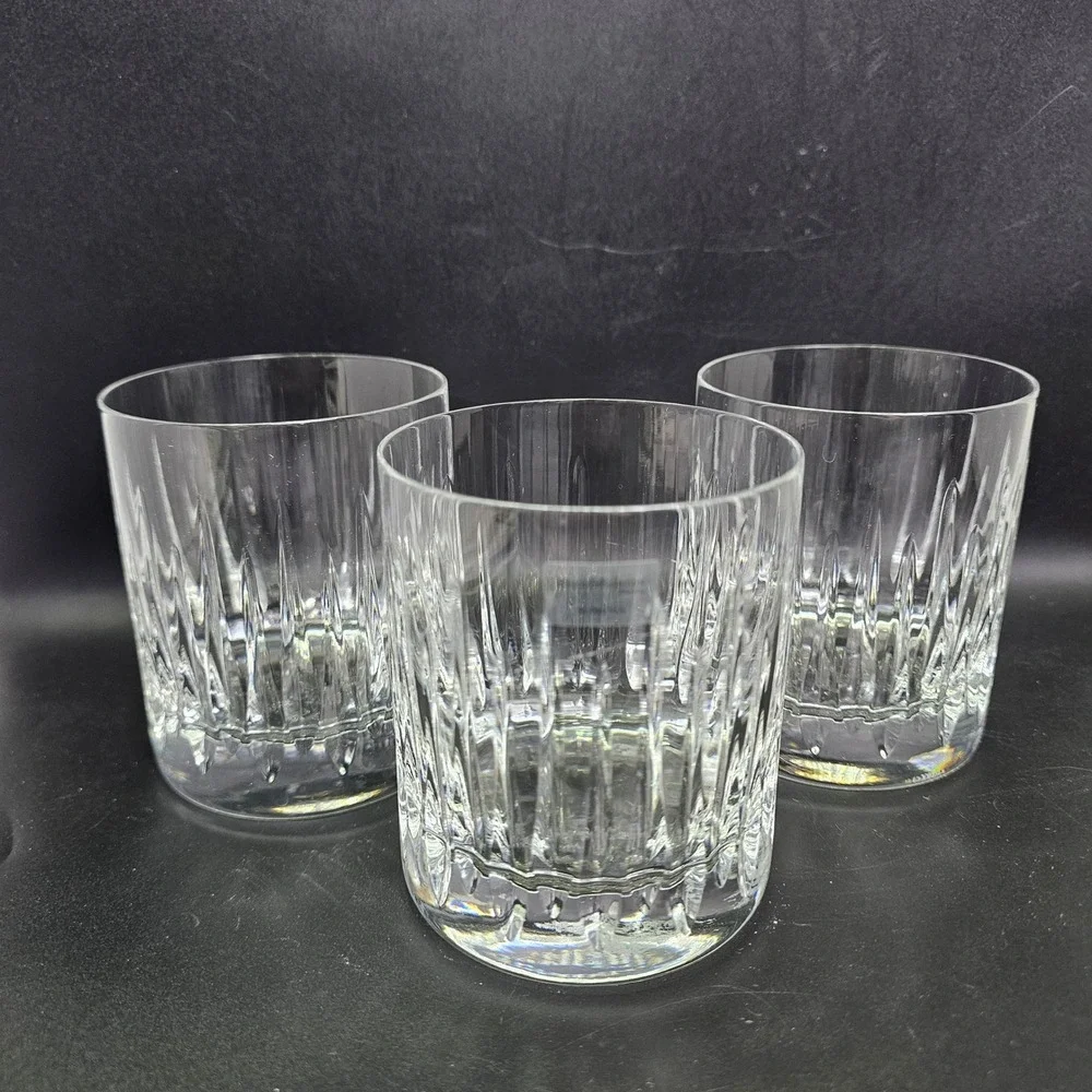 Reed & Barton Soho Crystal Double Old Fashioned Glasses Set of 3 Slovenia 4in